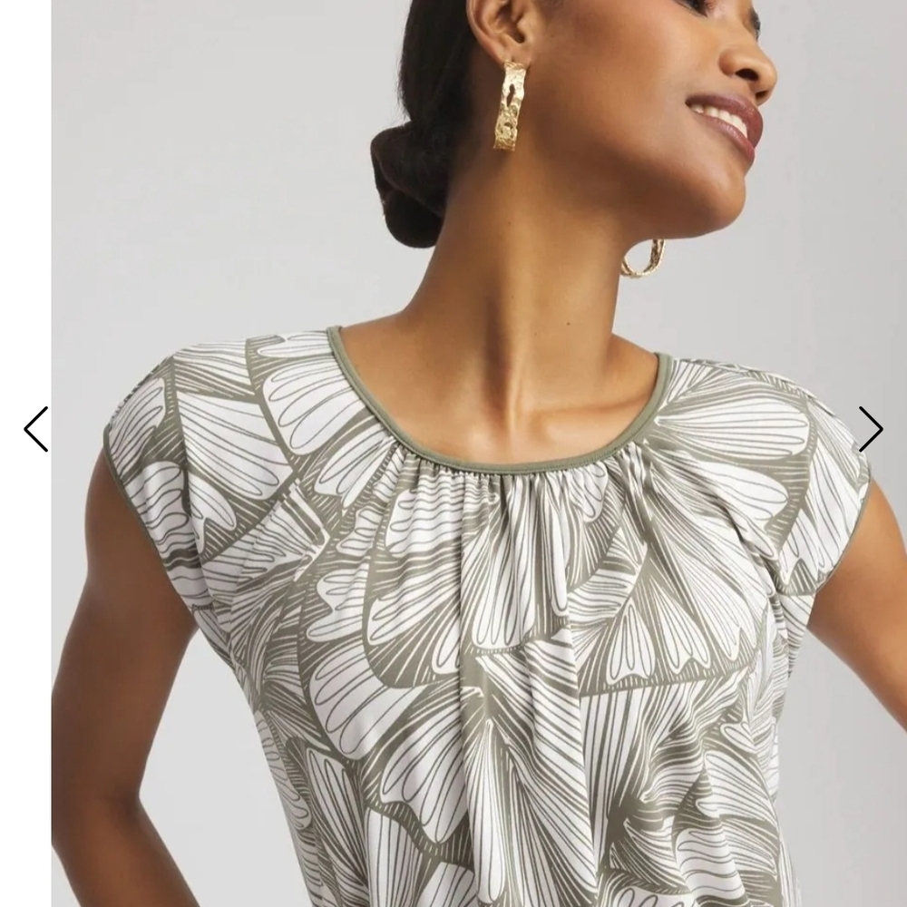Leaf Patterned Midi Dress - Picture 3 of 5